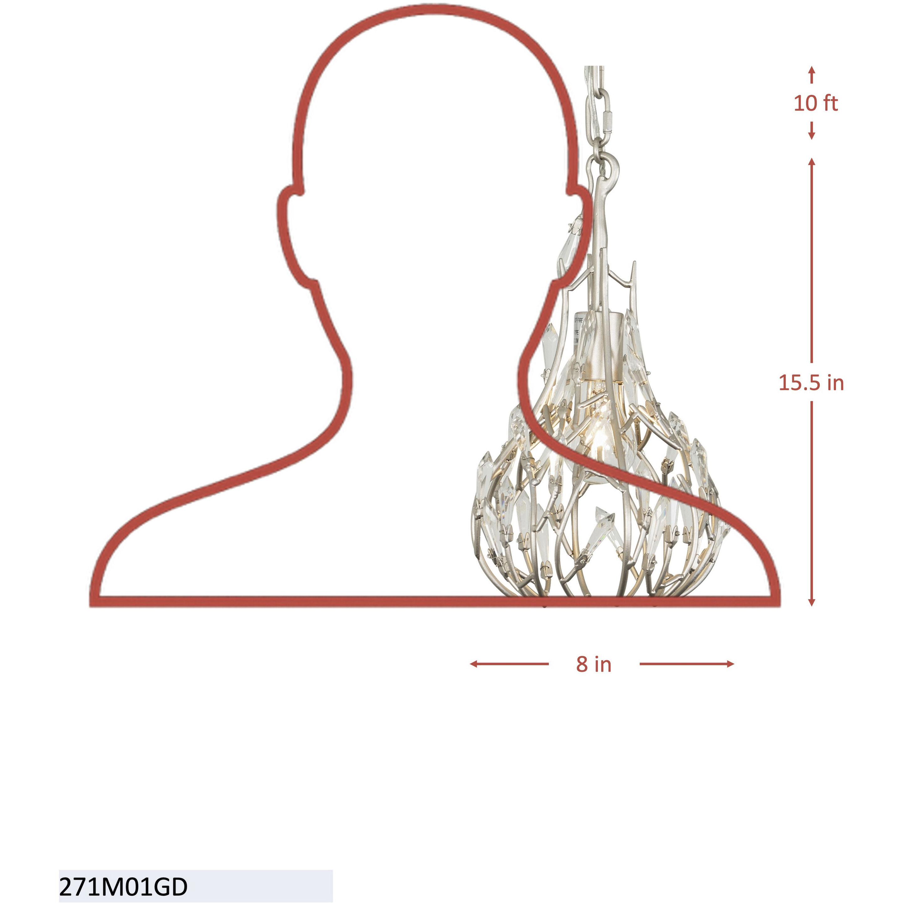 Bask 1 Light 8 inch Gold Dust Mini Pendant Ceiling Light