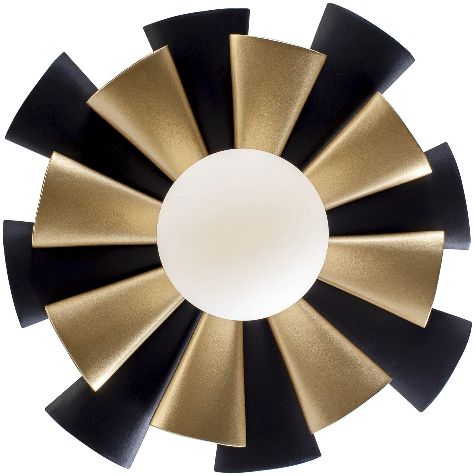Daphne 1 Light 12 inch Matte Black and French Gold Convertible Flush Mount Ceiling Light, Smithsonian Collaboration