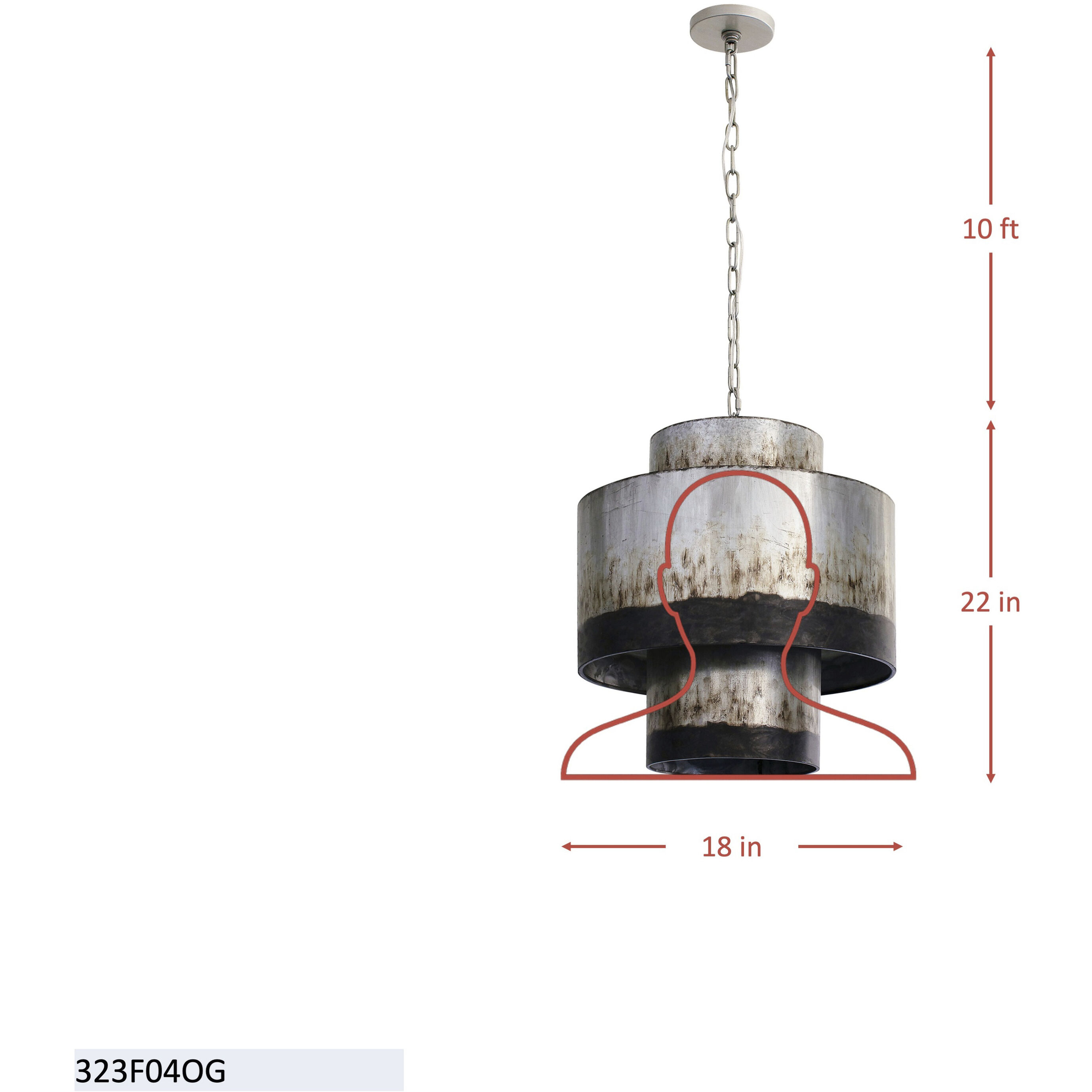 Cannery 4 Light 18 inch Ombre Galvanized Pendant Ceiling Light