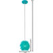 Urchin 1 Light 6.25 inch Aqua Velvet Mini Pendant Ceiling Light