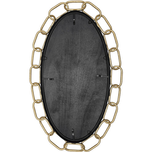 Chains of Love 40 X 24 inch Matte Black and Textured Gold Wall Mirror