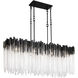Matrix 8 Light 48.25 inch Matte Black and French Gold Linear Pendant Ceiling Light in Matte Black/French Gold
