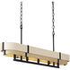 Blonde Moment 5 Light 46.25 inch Matte Black and Honey with Medium Oak Linear Pendant Ceiling Light