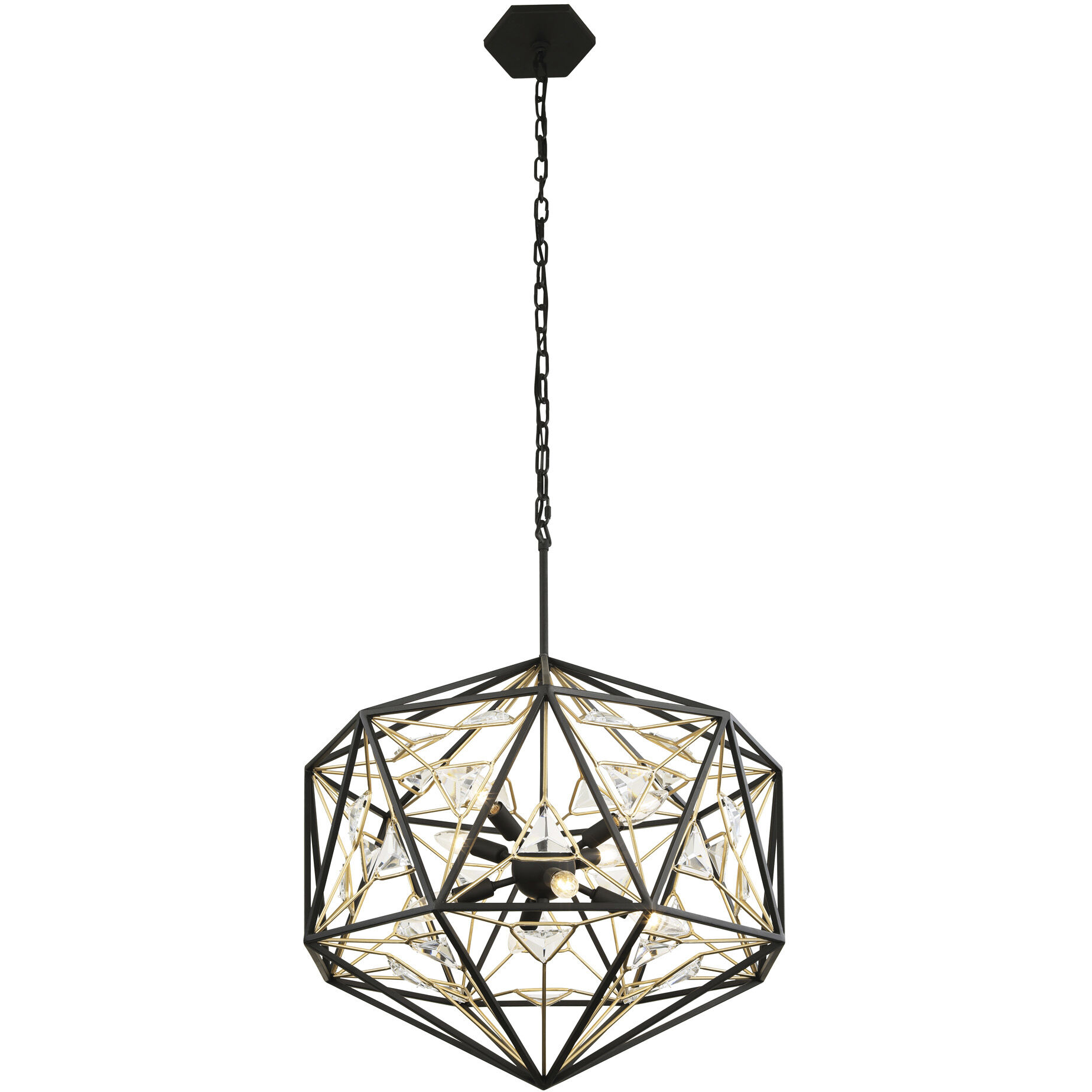 Marcia 8 Light 24 inch Matte Black and French Gold Pendant Ceiling Light