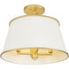 Coco 4 Light 16 inch Matte White/French Gold Semi-Flush Ceiling Light
