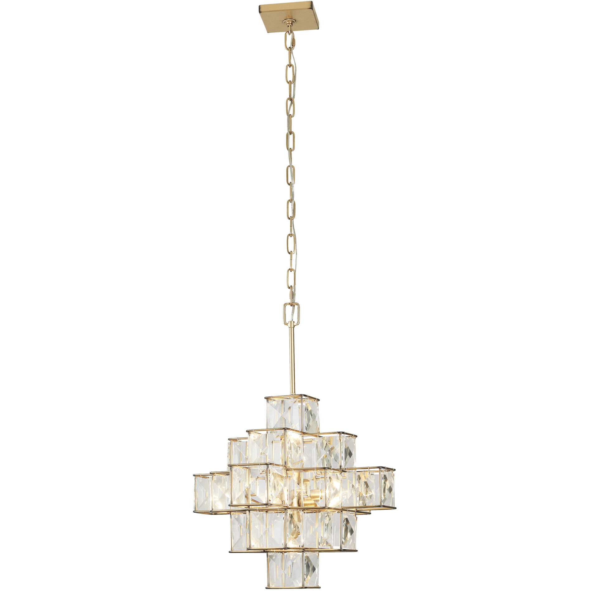 Cubic 6 Light 18.5 inch Calypso Gold Pendant Ceiling Light