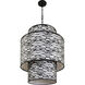 Kato 16 Light 32 inch Carbon Black Chandelier Ceiling Light