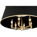 Coco 6 Light 24 inch Matte Black/French Gold Pendant Ceiling Light