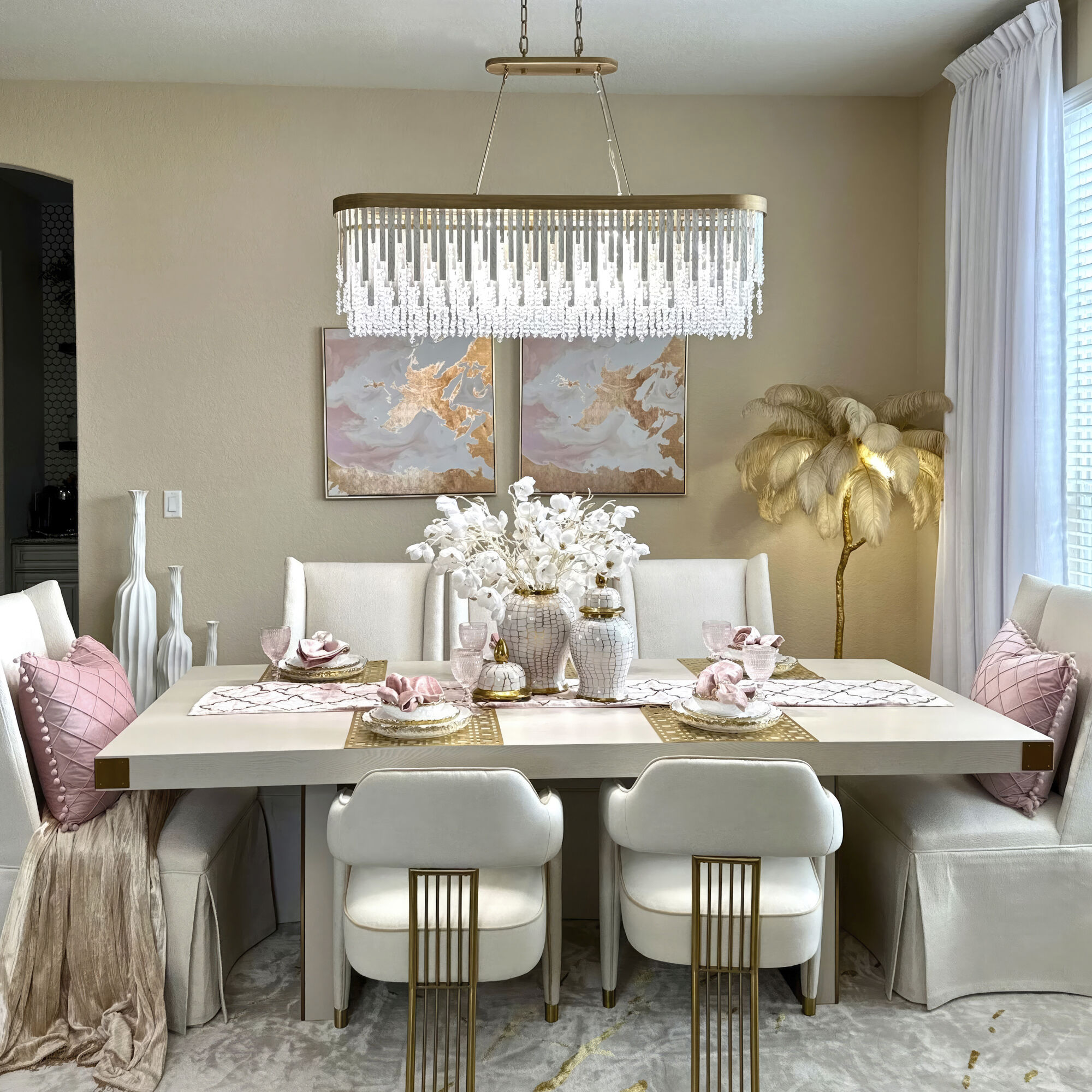 Lafayette 6 Light 48 inch Havana Gold Linear Pendant Ceiling Light