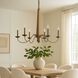 Dinner at 6 Light 38 inch Heritage Bronze and White Oak Chandelier Ceiling Light