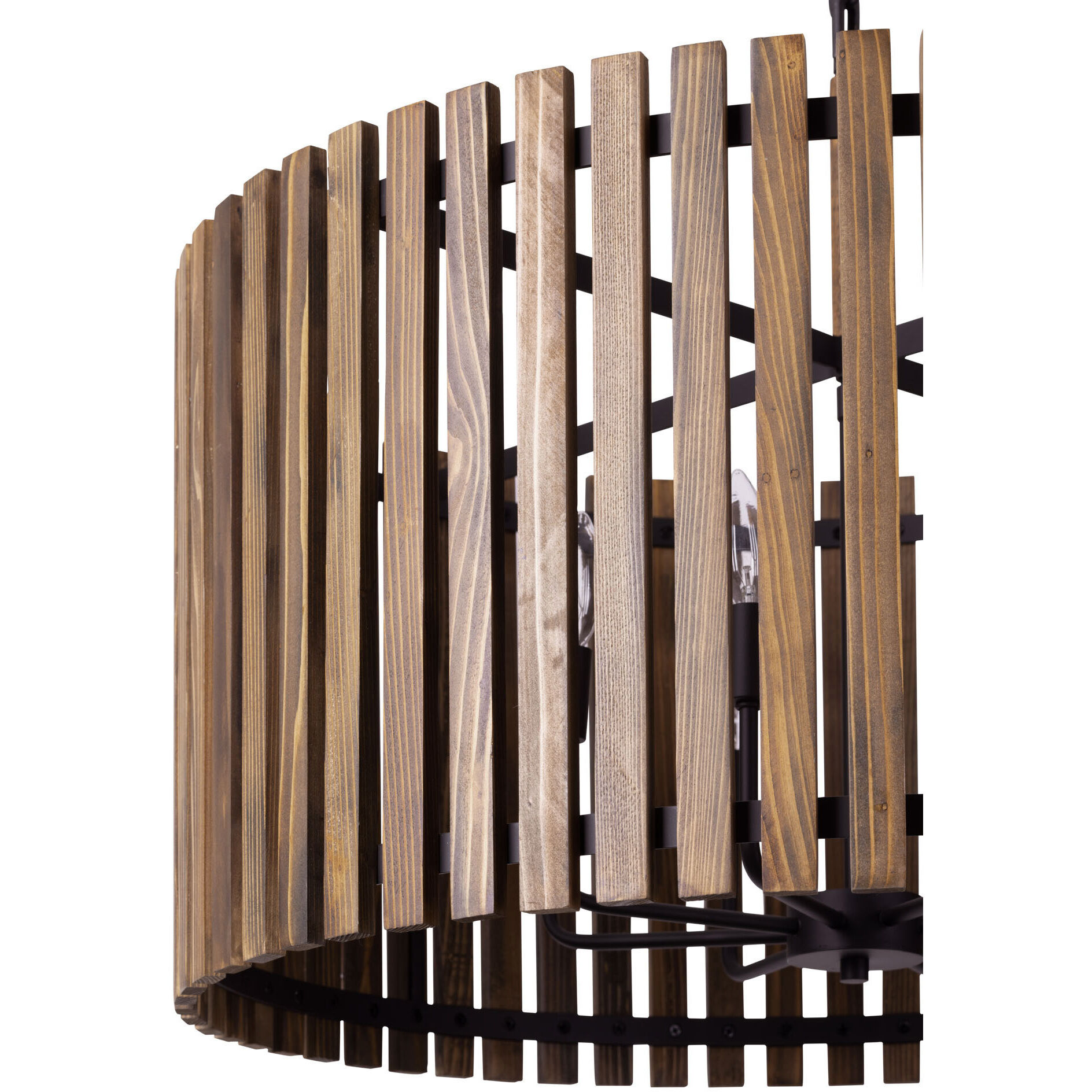 Suratto 8 Light 30 inch Matte Black and Medium Walnut Pendant Ceiling Light