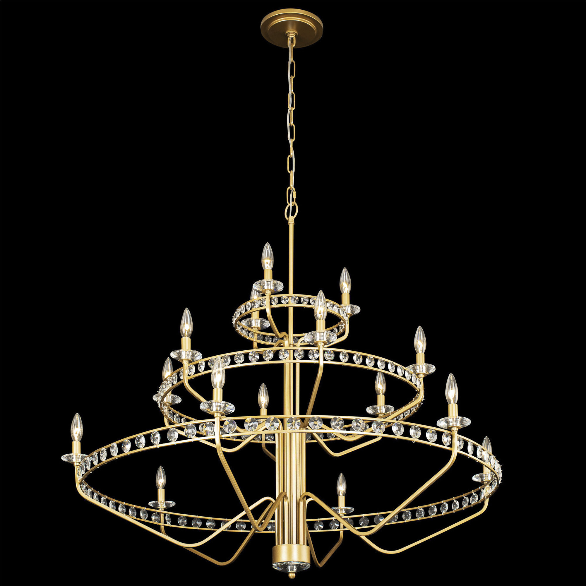 Monroe 15 Light 48 inch Antique Gold Chandelier Ceiling Light