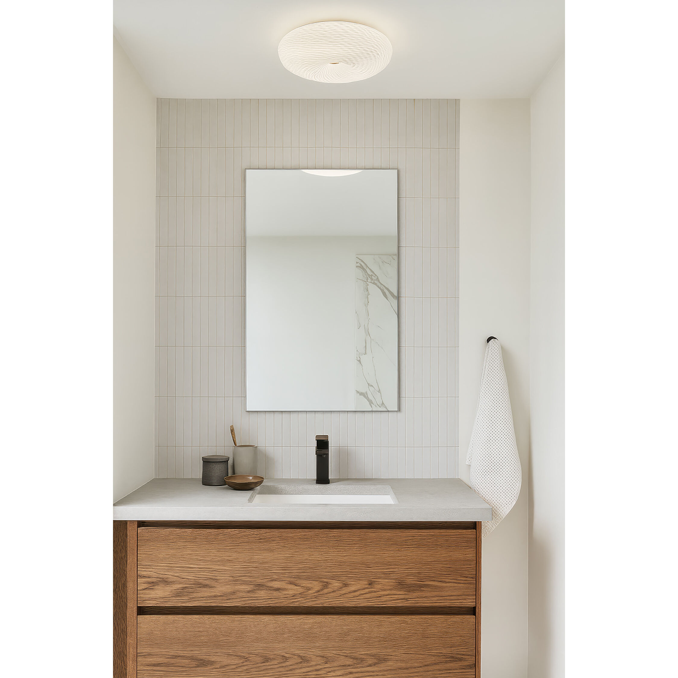 Swirled 2 Light 12 inch Chrome Flush Mount Ceiling Light