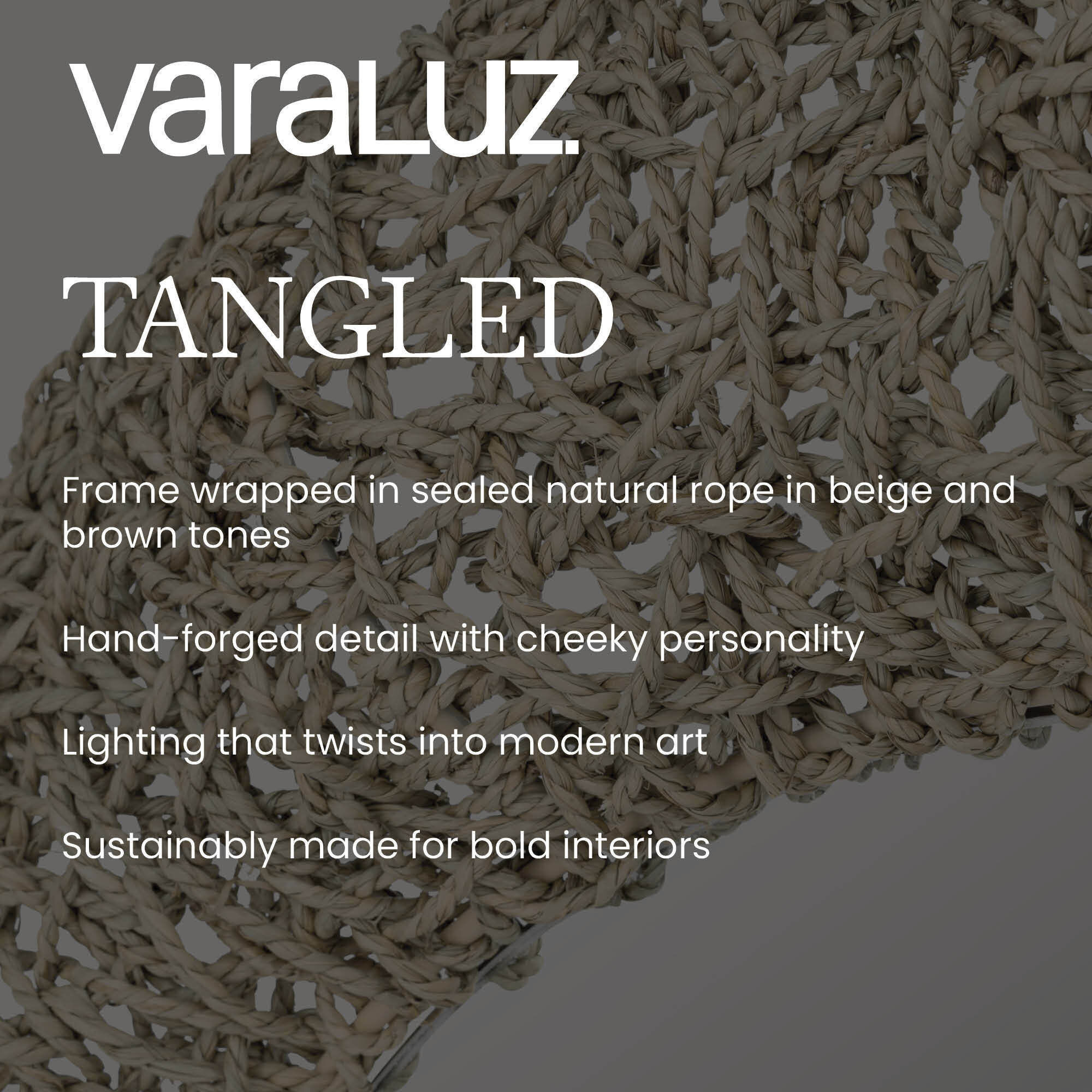 Tangled 33 X 33 inch Natural Rope Wall Mirror