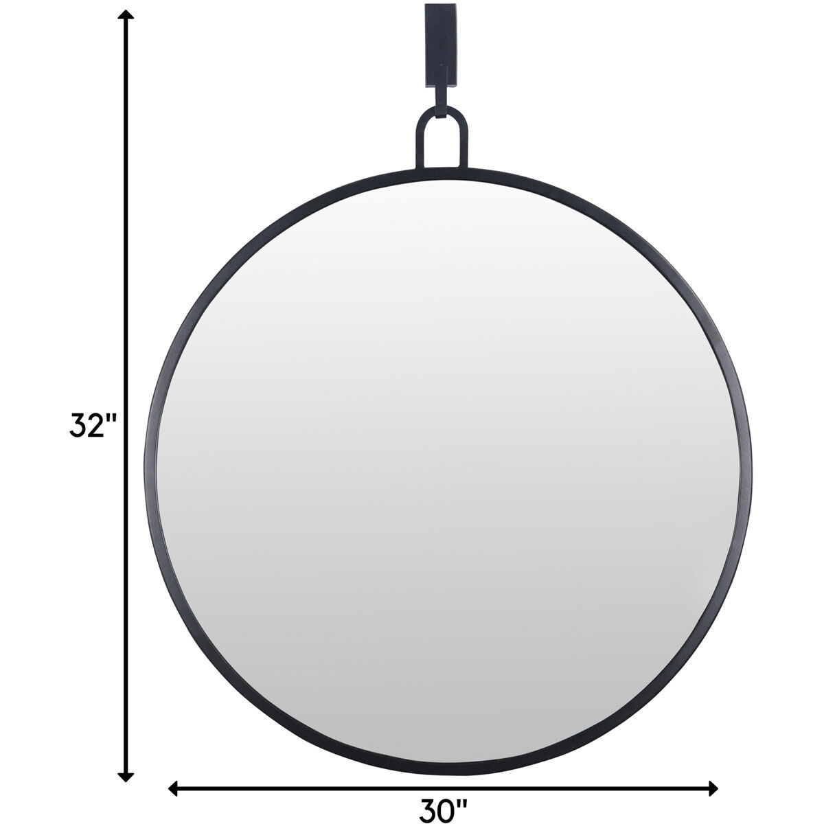 Stopwatch 32 X 30 inch Black Wall Mirror, Varaluz Casa