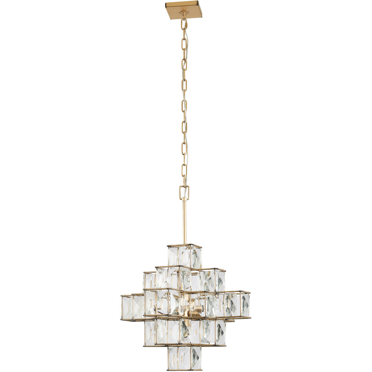Cubic 6 Light 18.5 inch Calypso Gold Pendant Ceiling Light