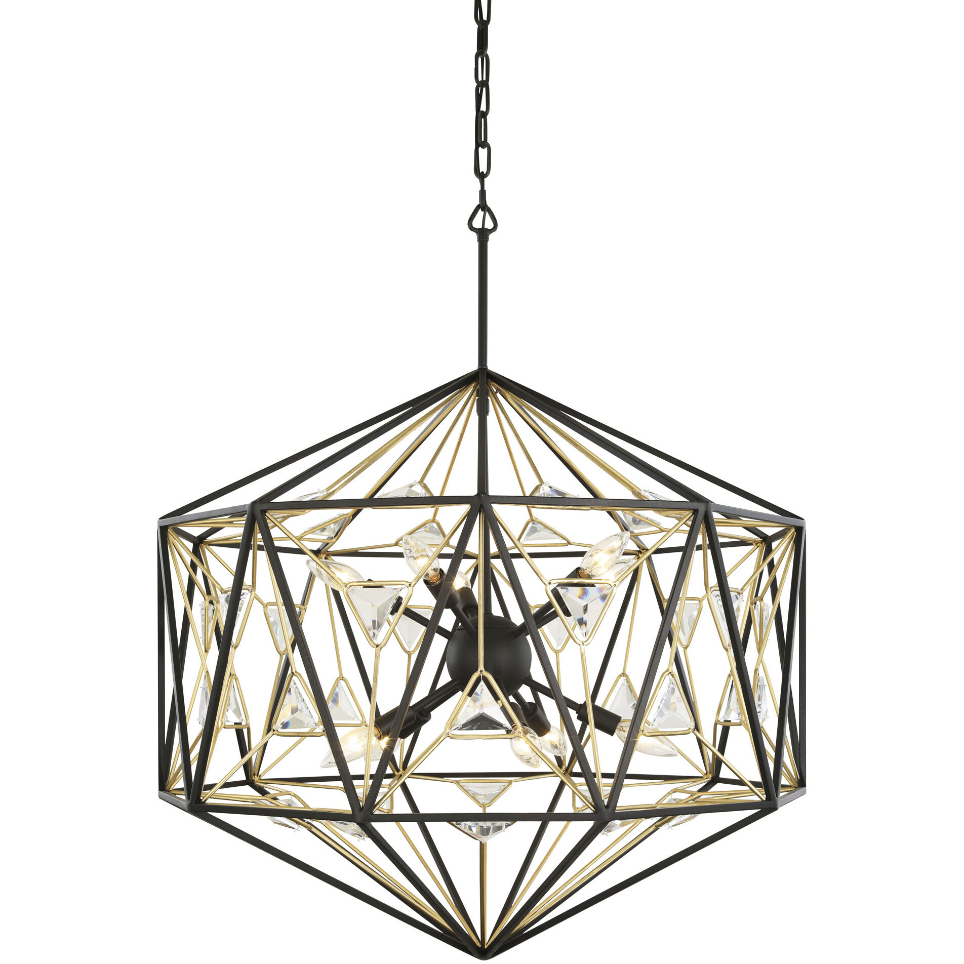 Marcia 10 Light 30 inch Matte Black/French Gold Pendant Ceiling Light