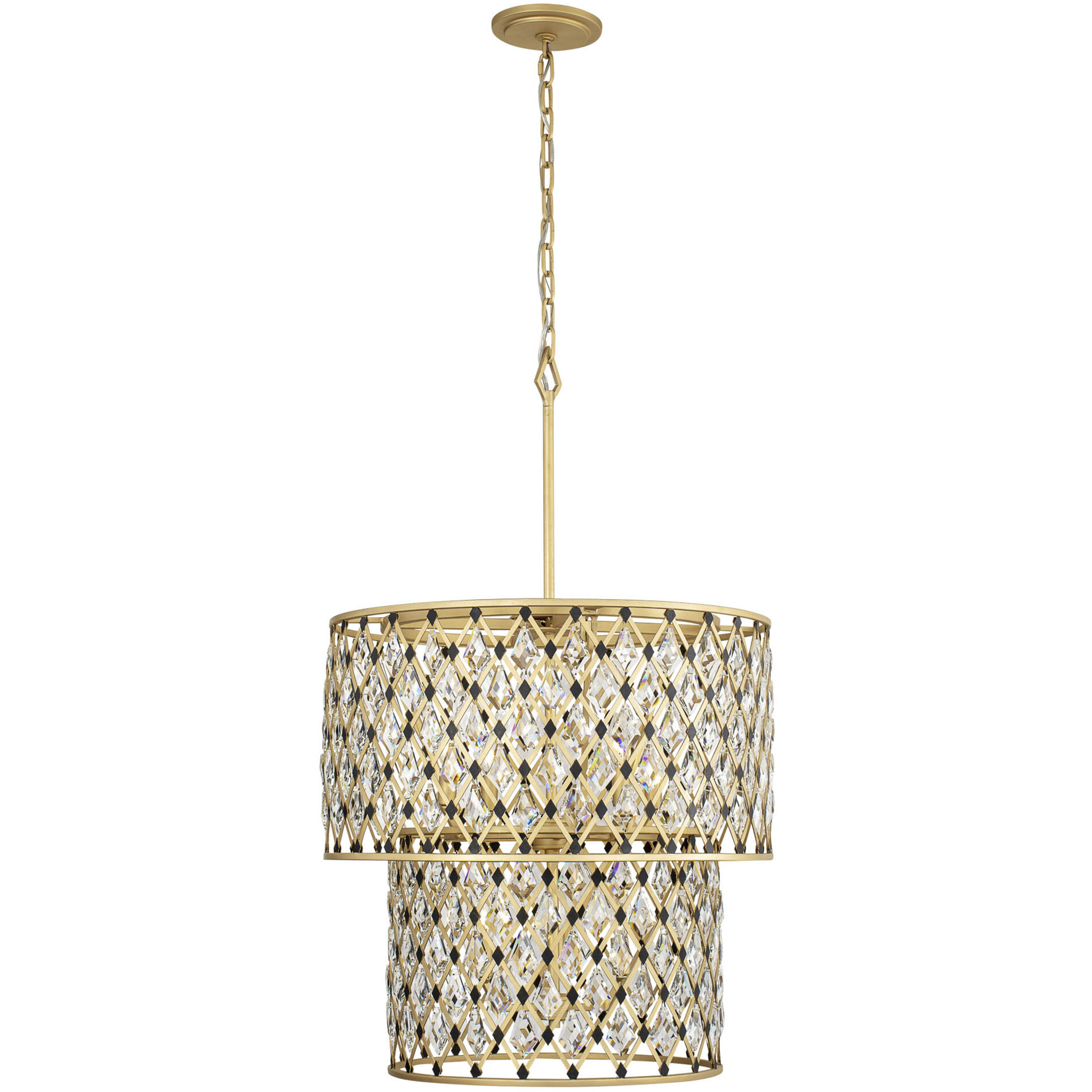 Windsor 7 Light 24.75 inch French Gold and Matte Black Chandelier Ceiling Light