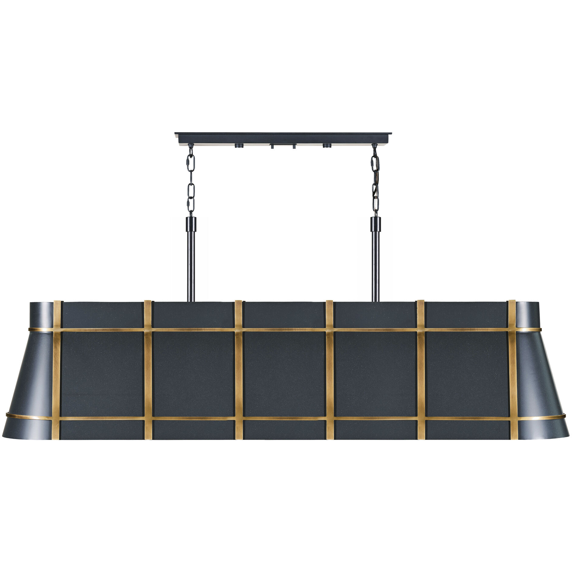 Brasserie 6 Light 62 inch Blackened Zinc and Heritage Bronze Linear Pendant Ceiling Light