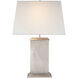 Michael S Smith Cresent 27 inch 60.00 watt Natural Quartz Stone and Silver Leaf Table Lamp Portable Light in Linen 