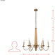 Dinner at 6 Light 38 inch Heritage Bronze and White Oak Chandelier Ceiling Light
