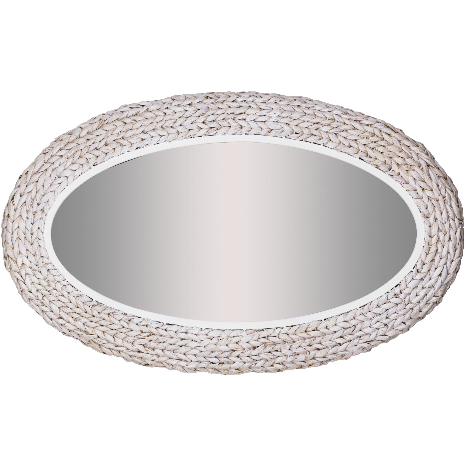 Athena 40.25 X 24.25 inch Matte White and Whitewash Seagrass Wall Mirror