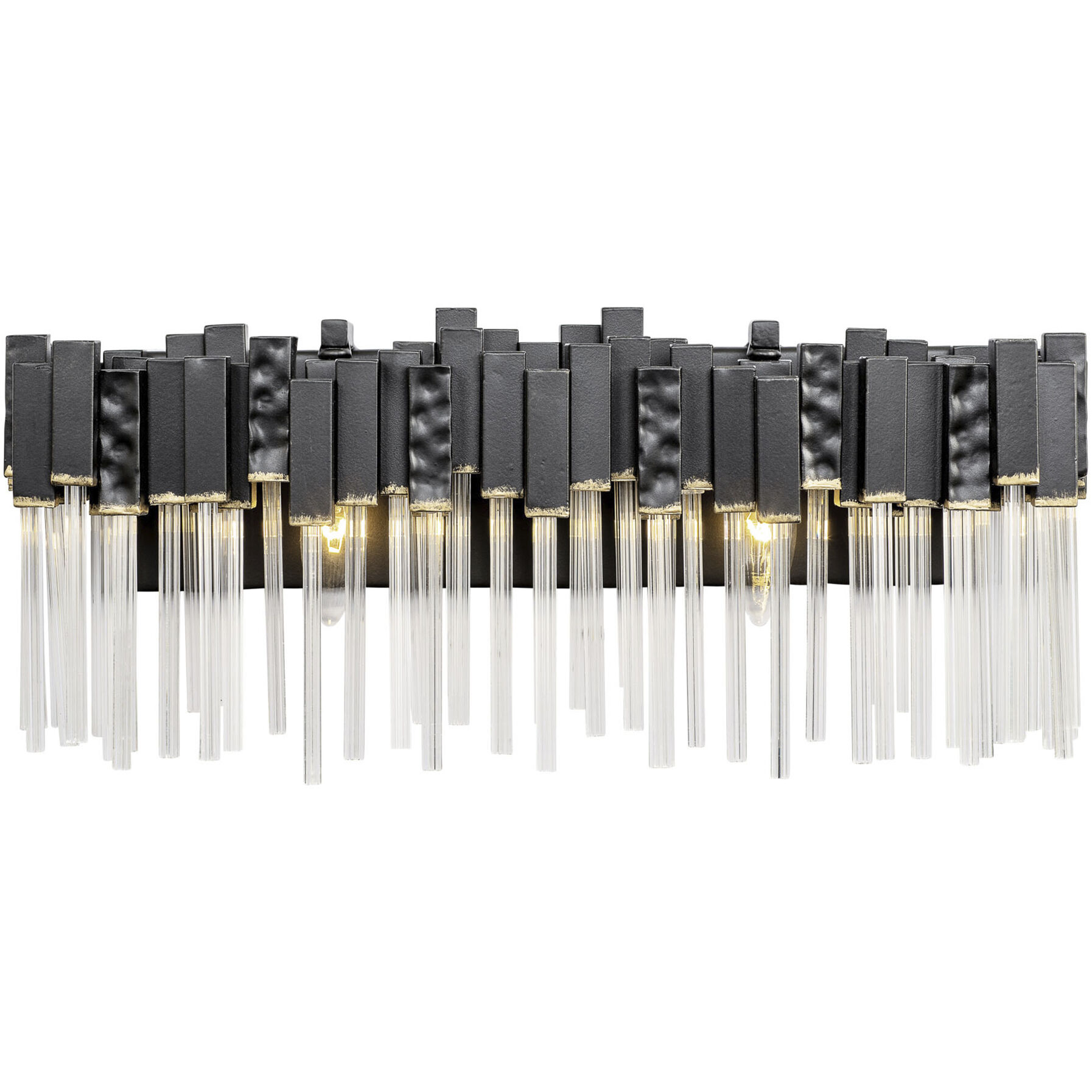 Matrix 2 Light 21 inch Matte Black and French Gold Bath Vanity Wall Light