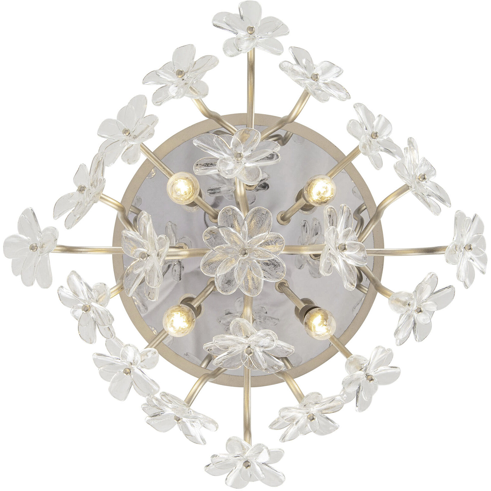 Wildflower 4 Light 19 inch Gold Dust Semi-Flush Ceiling Light, Smithsonian Collaboration