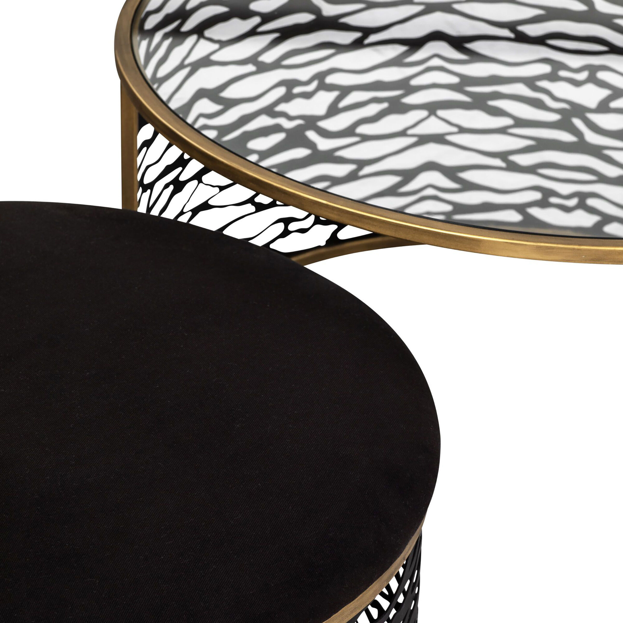 Kato 32 X 18 inch Havana Gold Coffee Table and Ottoman, Smithsonian Collaboration