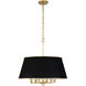Coco 6 Light 24 inch Matte Black/French Gold Pendant Ceiling Light