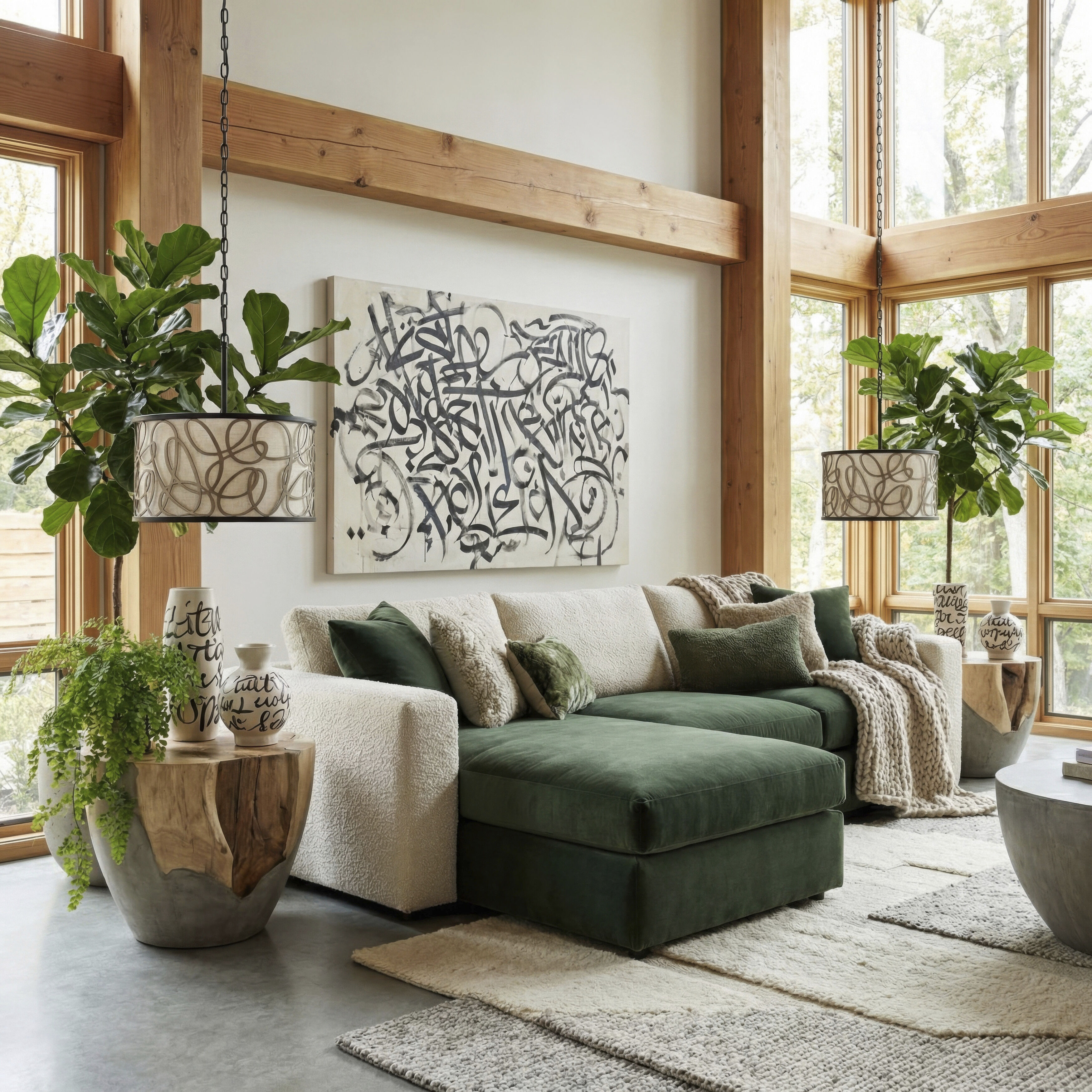 Scribble 3 Light 18 inch Matte Black with Artifact Pendant Ceiling Light, Semi-Flush Convertible, Smithsonian Collaboration