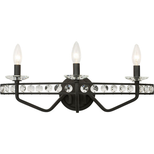 Monroe 3 Light 21 inch Carbon Bath Vanity Wall Light