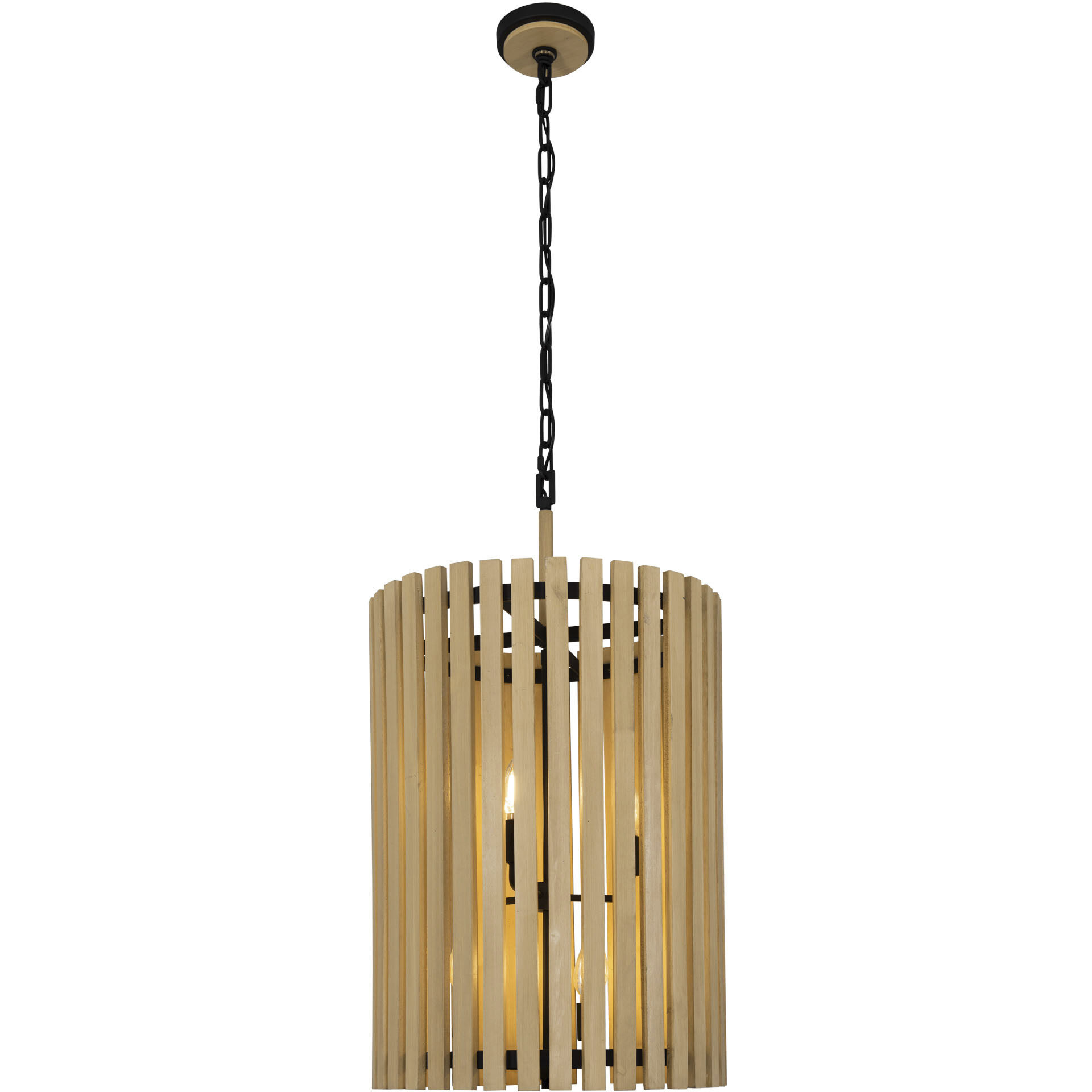 Suratto 6 Light 18 inch Matte Black and Honey Blonde Foyer Pendant Ceiling Light in Matte Black/Honey Blonde