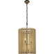 Suratto 6 Light 18 inch Matte Black and Honey Blonde Foyer Pendant Ceiling Light in Matte Black/Honey Blonde