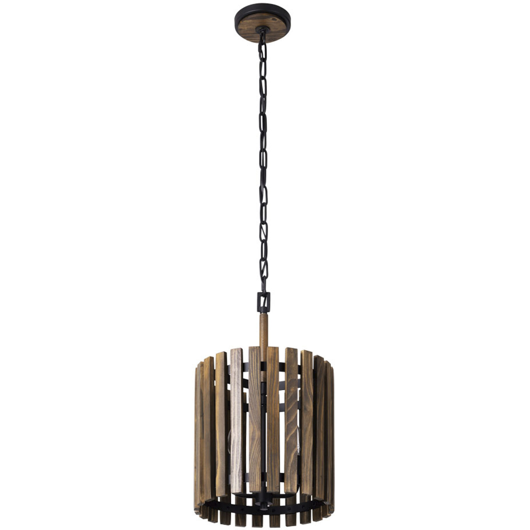 Suratto 2 Light 12 inch Matte Black and Medium Walnut Pendant Ceiling Light in Matte Black/Medium Walnut