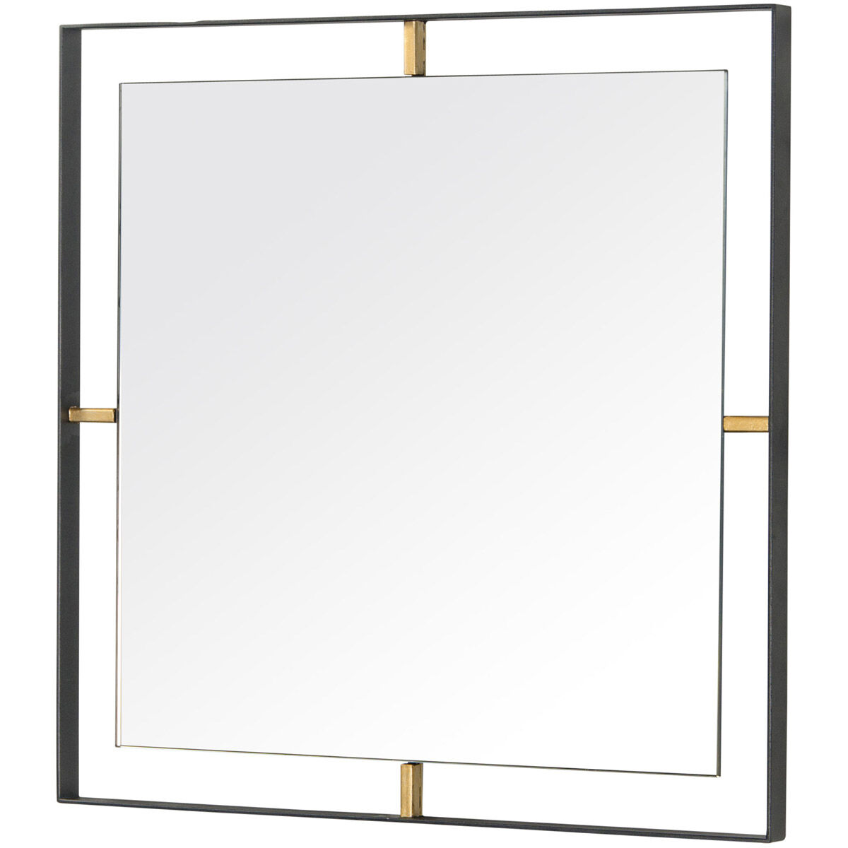 Framed 20 X 20 inch Matte Black Wall Mirror