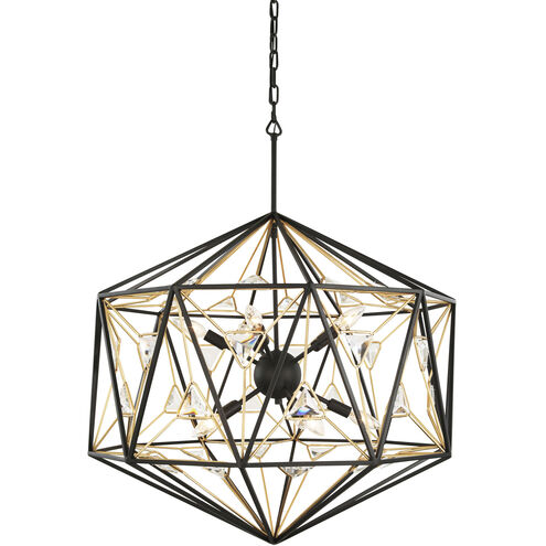 Marcia 10 Light 30 inch Matte Black/French Gold Pendant Ceiling Light