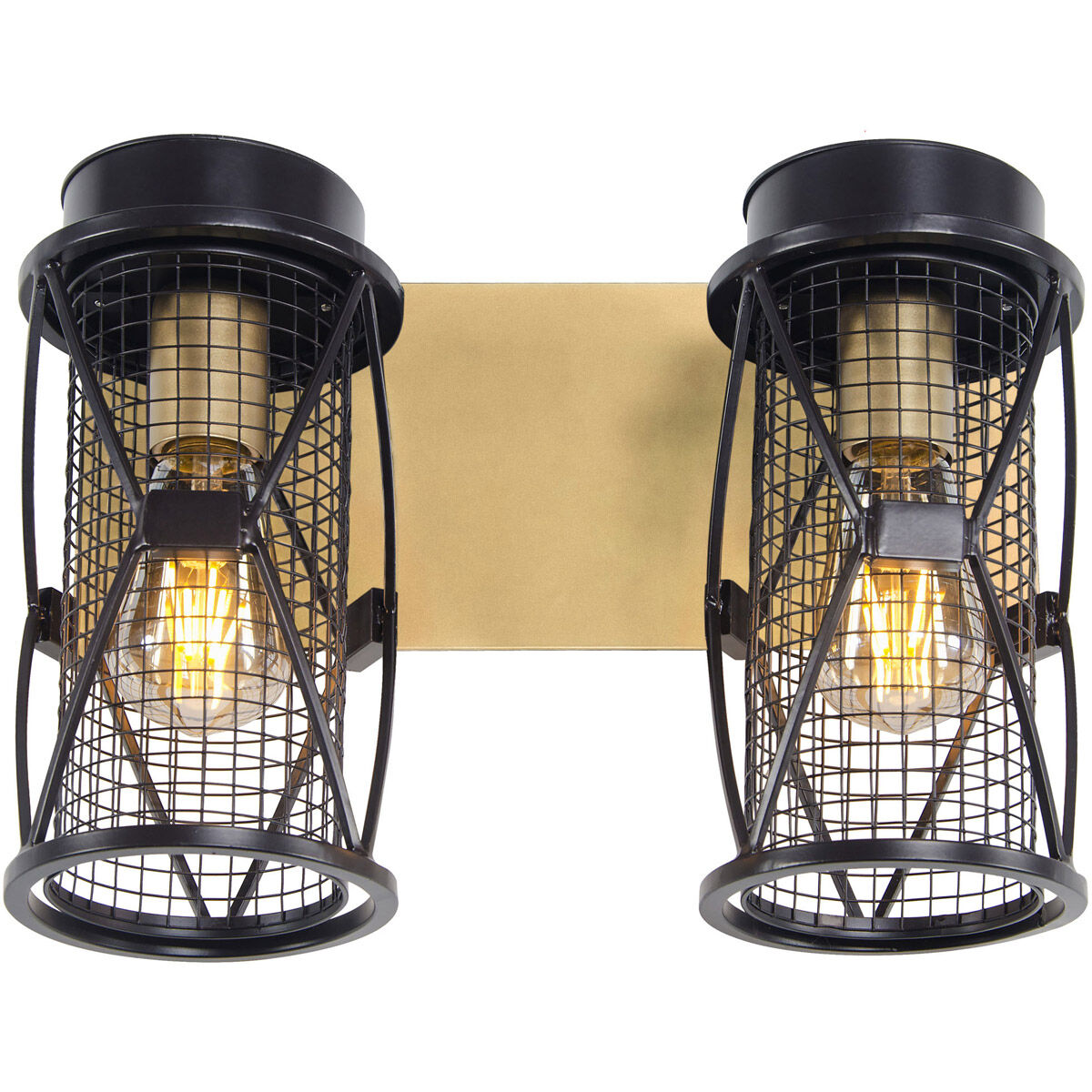 Harlequin 2 Light 14 inch Warm Bronze and Gold Bar Vanity Wall Light