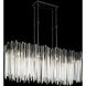 Matrix 8 Light 48.25 inch Matte Black and French Gold Linear Pendant Ceiling Light in Matte Black/French Gold