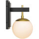Allie 1 Light 6 inch Black/Satin Brass Bath Vanity Light Wall Light