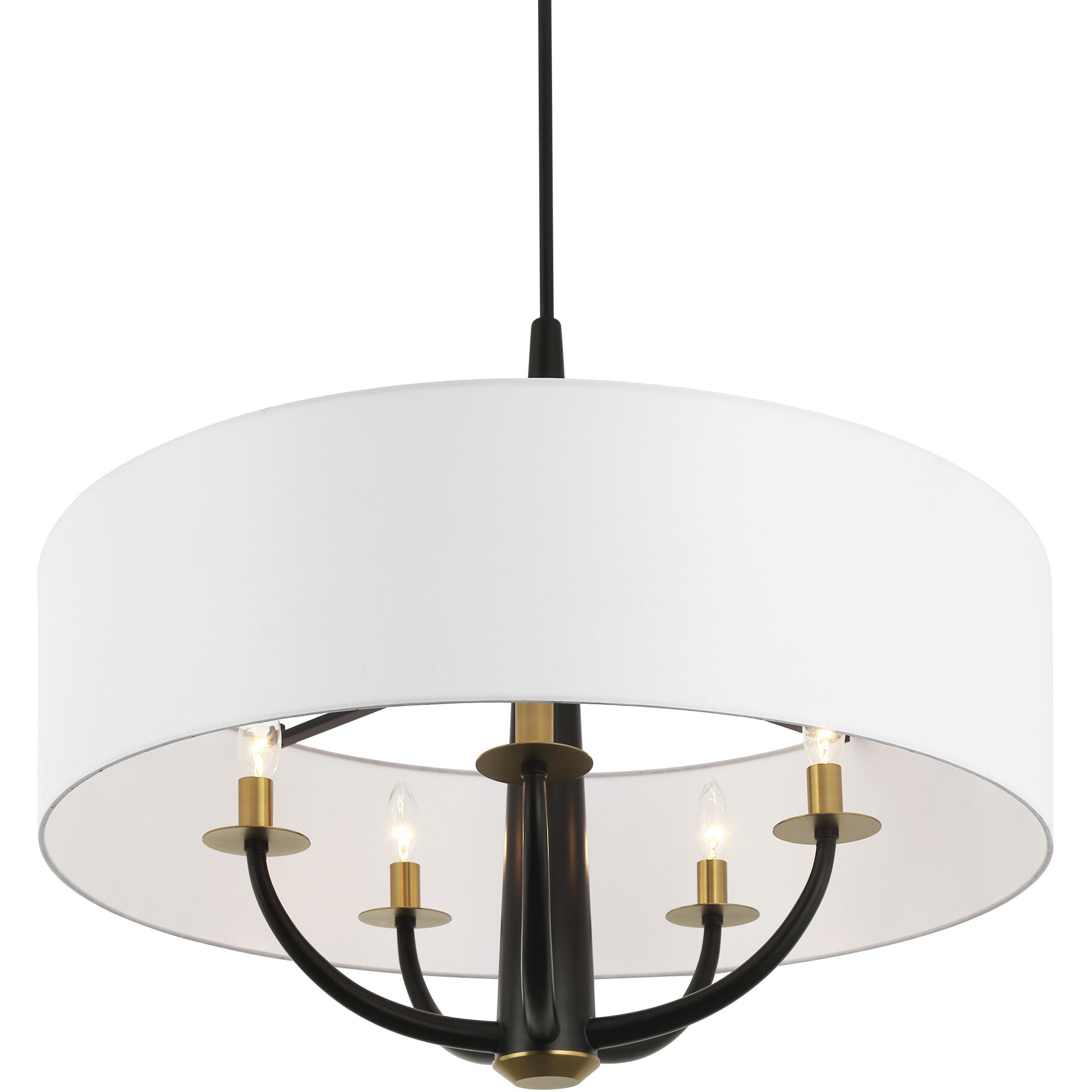 Patchwork 5 Light 30 inch Black with Satin Brass Pendant Ceiling Light