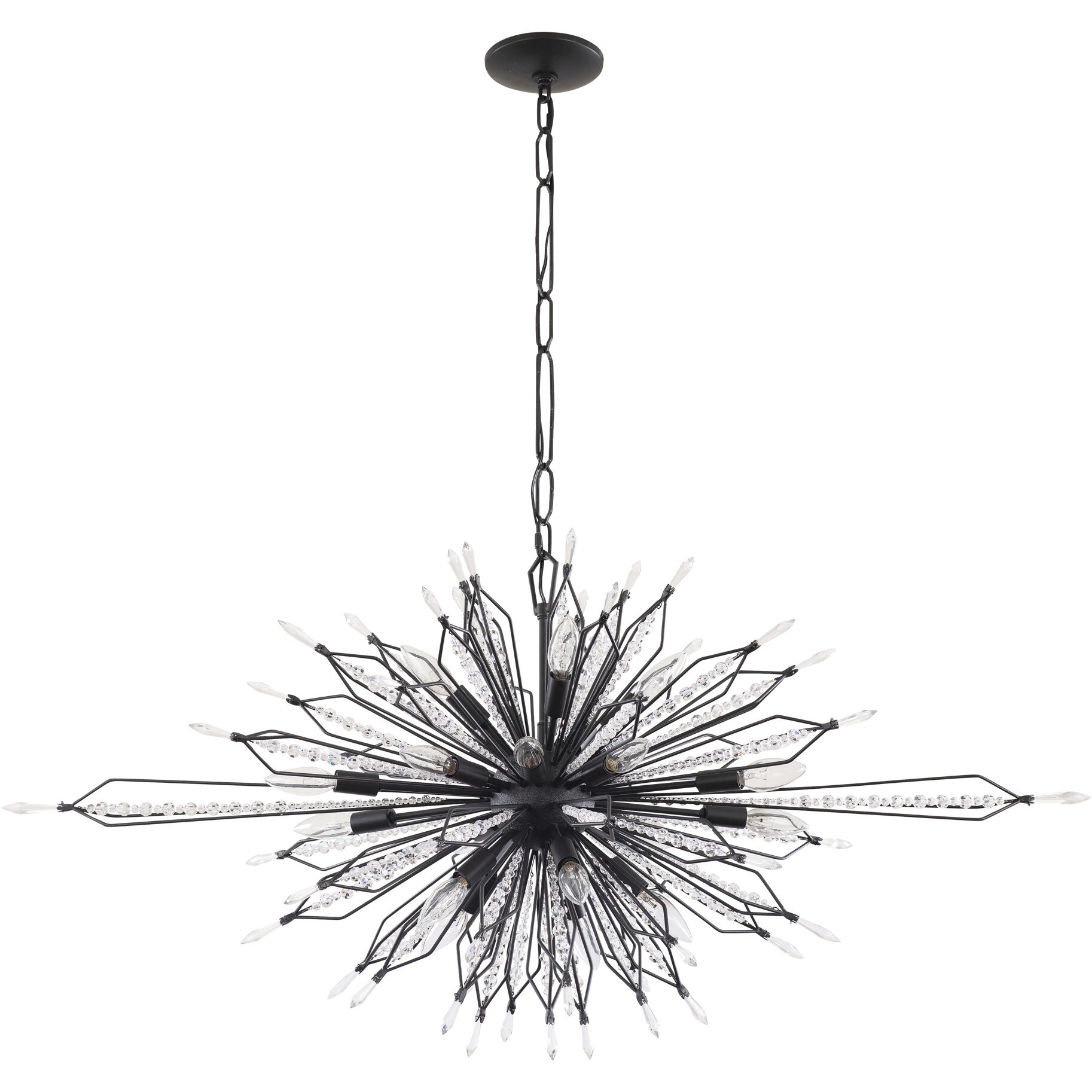 Orbital 20 Light 48 inch Carbon Linear Pendant Ceiling Light