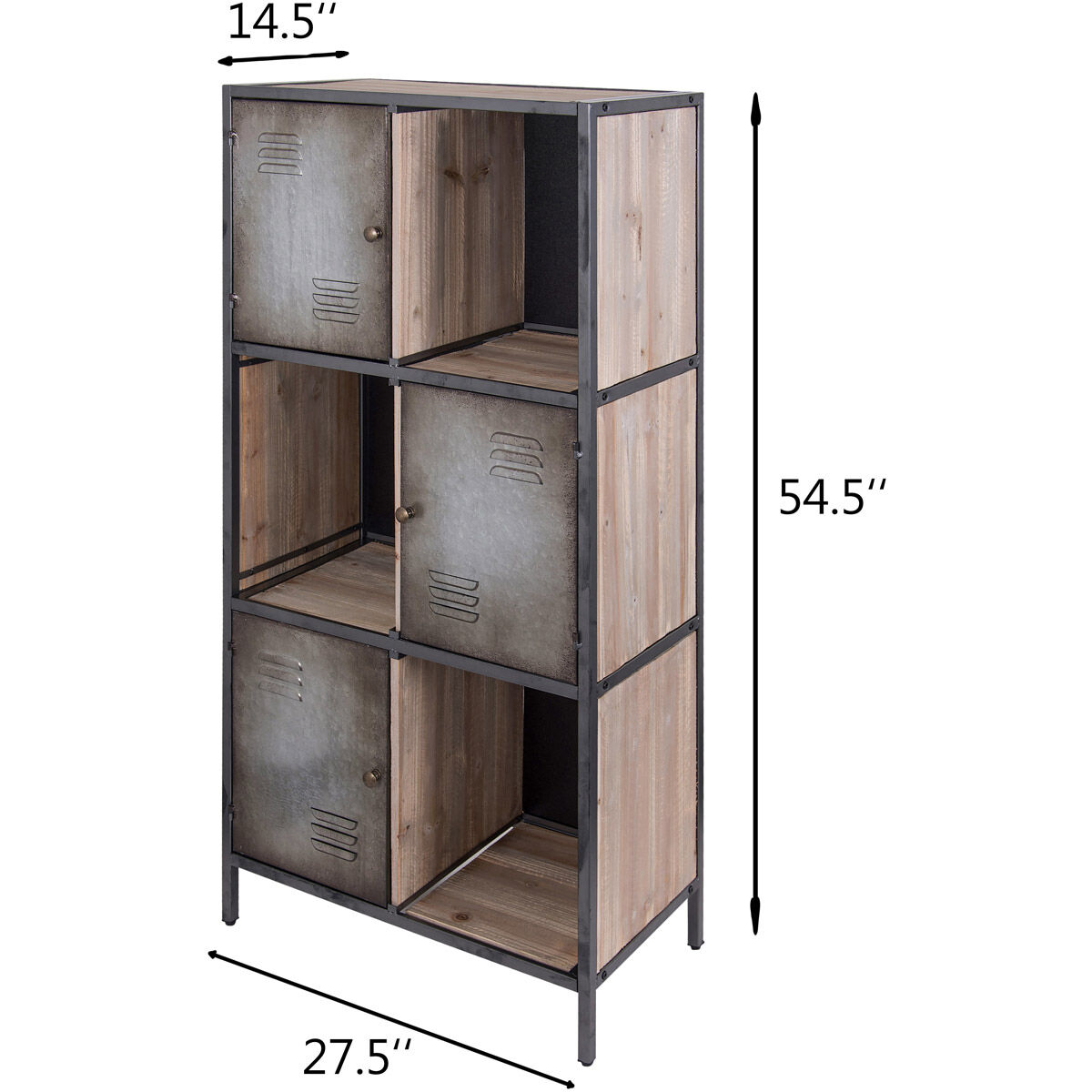 Varaluz Casa Weathered Steel and Coastal Wash Bookcase, Varaluz Casa