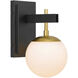 Allie 1 Light 6 inch Black/Satin Brass Bath Vanity Light Wall Light