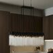 Matrix 6 Light 36.5 inch Matte Black and French Gold Linear Pendant Ceiling Light in Matte Black/French Gold