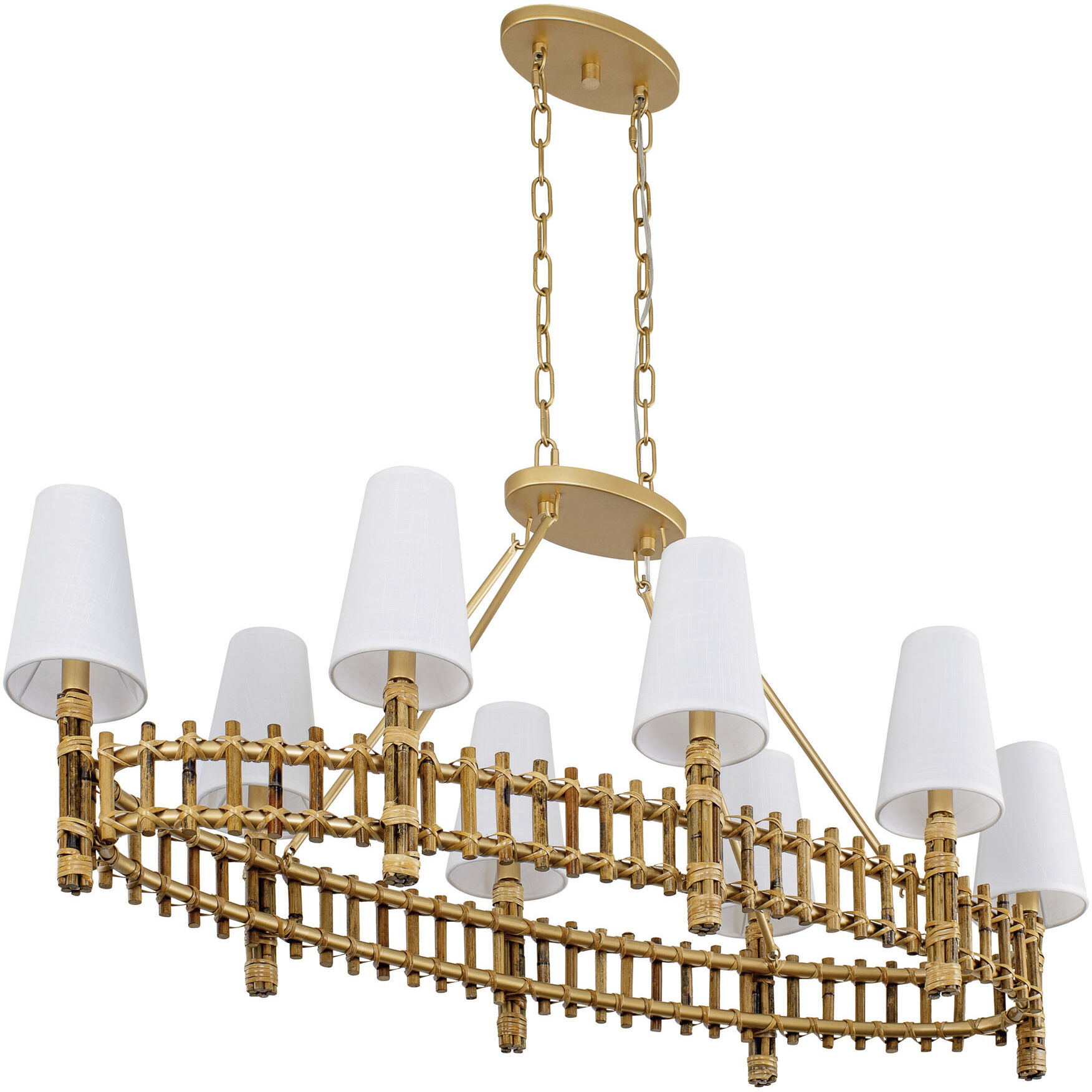 Nevis LED 48 inch French Gold Linear Pendant Ceiling Light