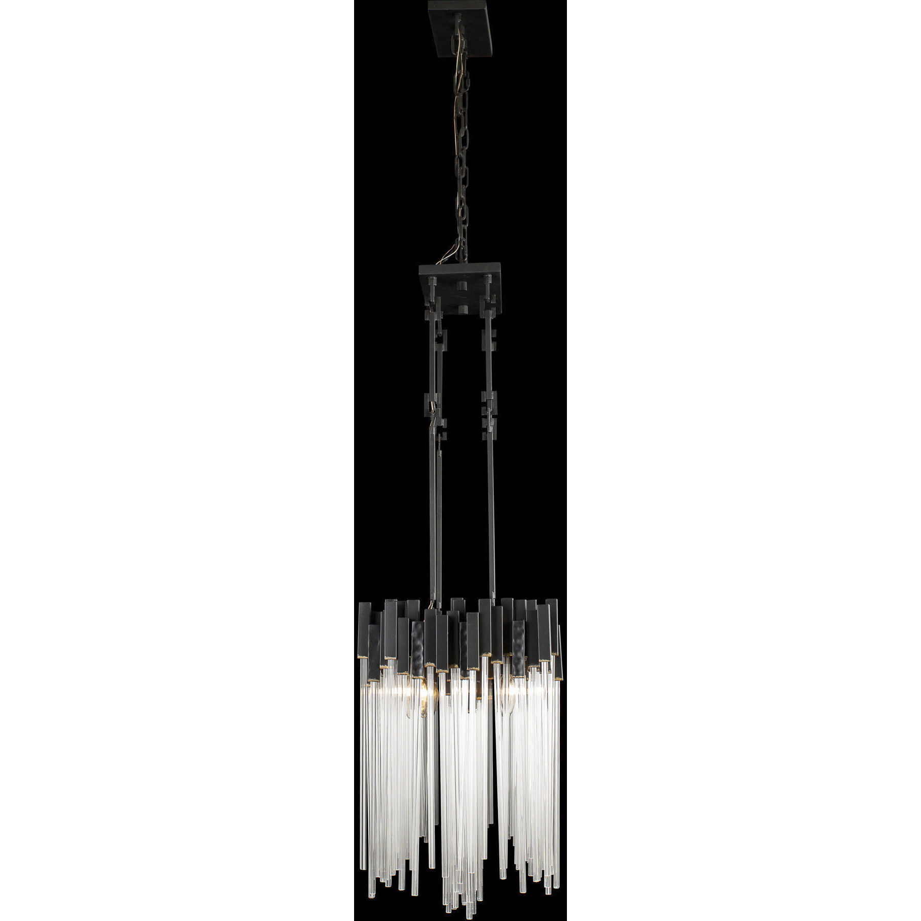 Matrix 8 Light 48.25 inch Matte Black and French Gold Linear Pendant Ceiling Light