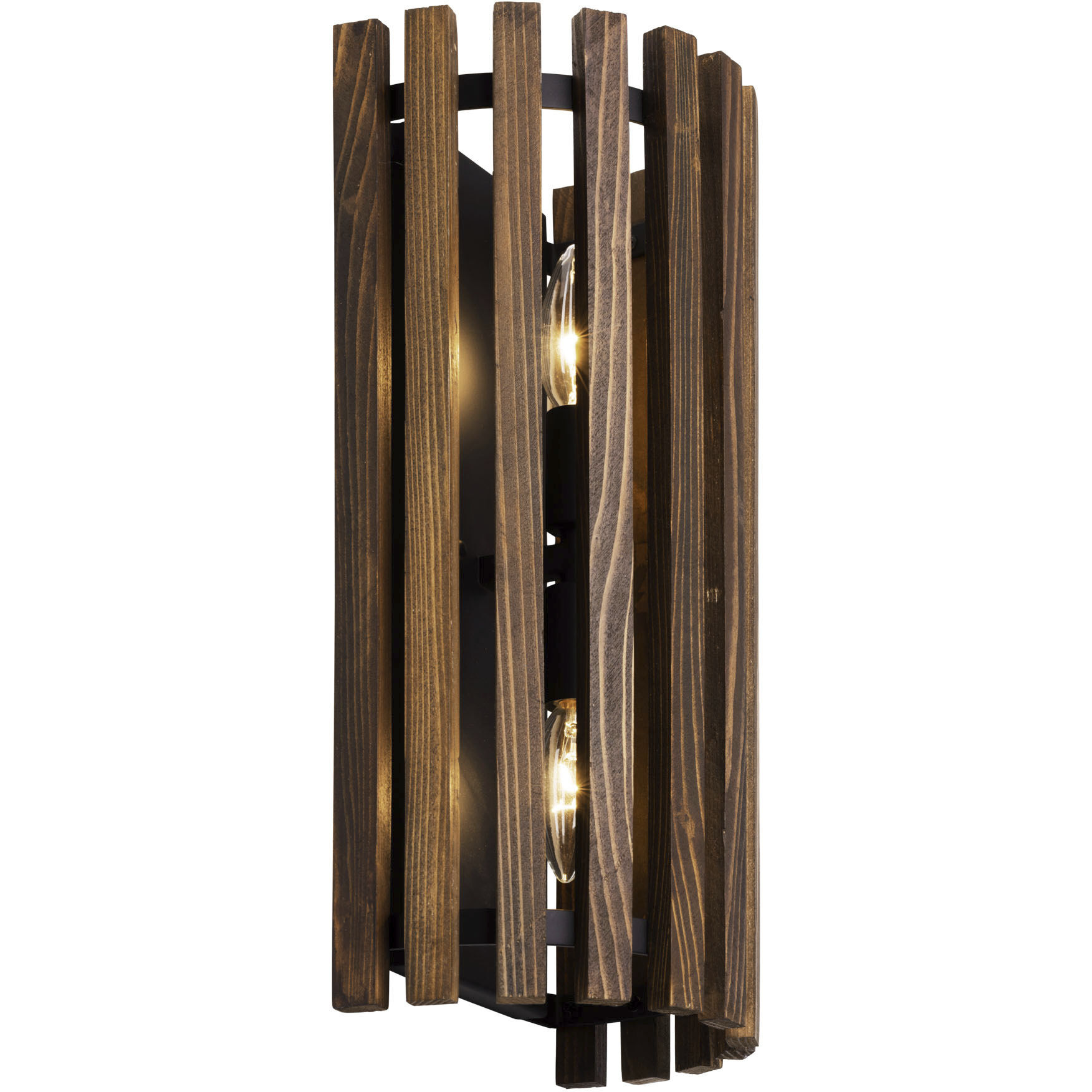 Suratto 2 Light 8 inch Matte Black and Medium Walnut Wall Sconce Wall Light
