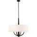 Patchwork 4 Light 24 inch Black with Satin Brass Pendant Ceiling Light