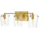 Arlo 3 Light 23 inch Black/Satin Brass Bath Vanity Light Wall Light